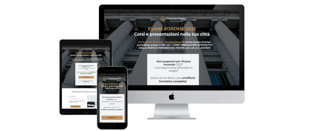 Landing page formazione giuridica